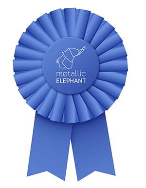 Metallic Elephant blue rosette
