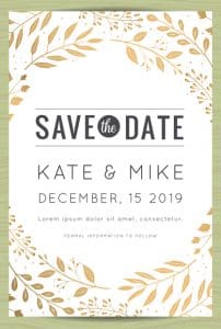 Save the date hot foiled wedding invitation