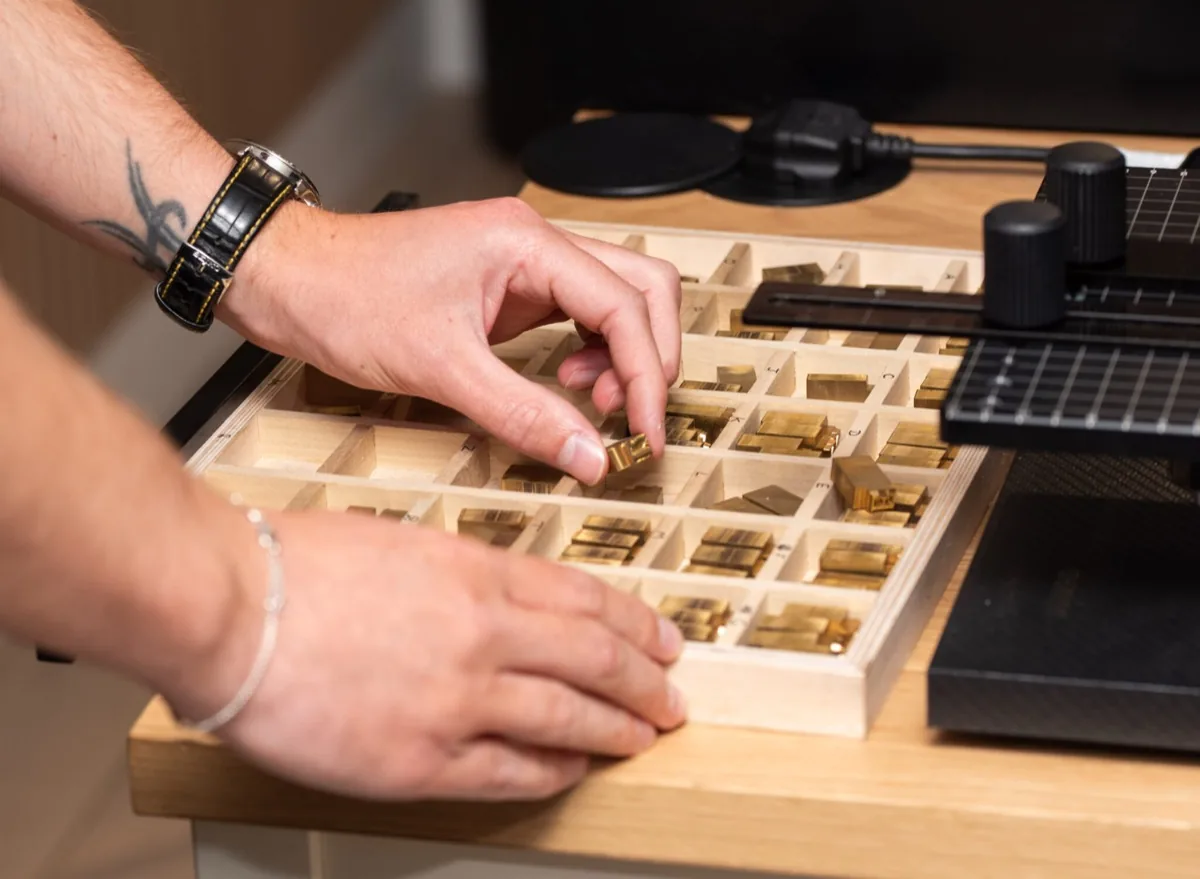 110-piece brass type set
