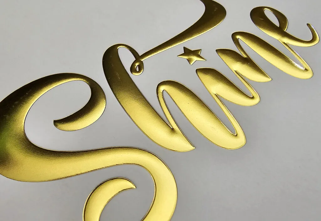 Fluted foil special finish on card